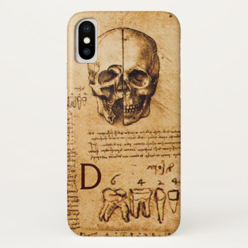 SKULL AND TEETH DENTAL CLINIC DENTIST MONOGRAM iPhone XS CASE