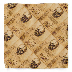 SKULL AND TEETH ,DENTAL CLINIC ,DENTIST Parchment Bandana