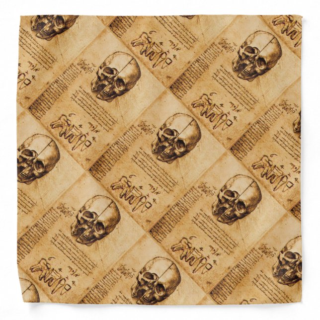 SKULL AND TEETH ,DENTAL CLINIC ,DENTIST Parchment Bandana (Front)