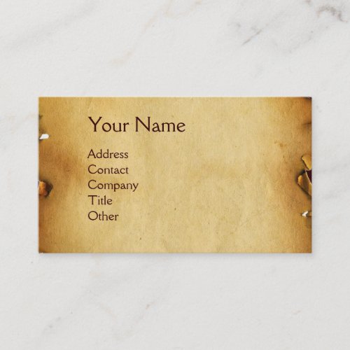 SKULL AND TEETHDENTAL CLINIC DENTIST PARCHMENT BUSINESS CARD