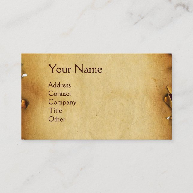 SKULL AND TEETH,DENTAL CLINIC ,DENTIST PARCHMENT BUSINESS CARD (Front)