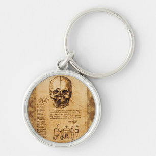 SKULL AND TEETH ,DENTAL CLINIC ,DENTIST Parchment Keychain