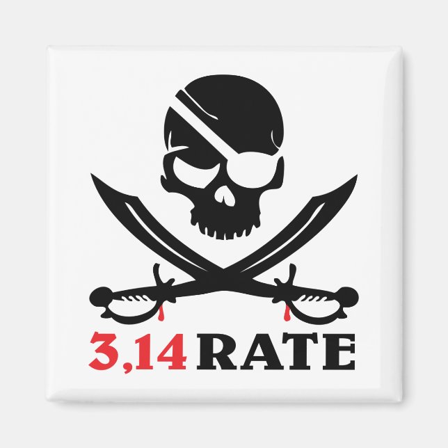 Skull and the pirate sabers magnet (Front)