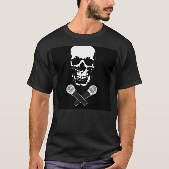 Skull and two mics T-Shirt (Front)