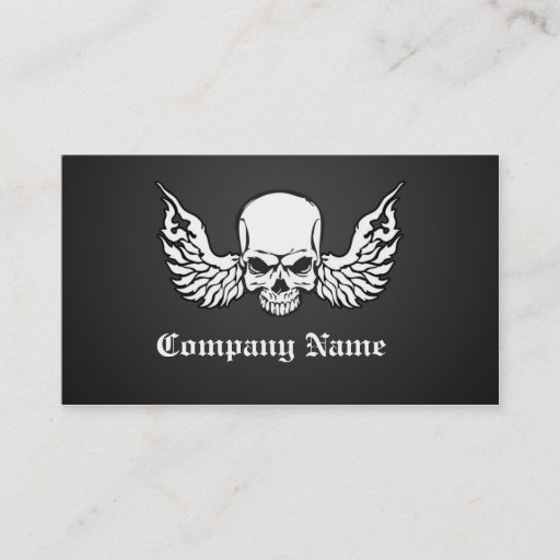 Customizable Skull and Wings Business Card Template