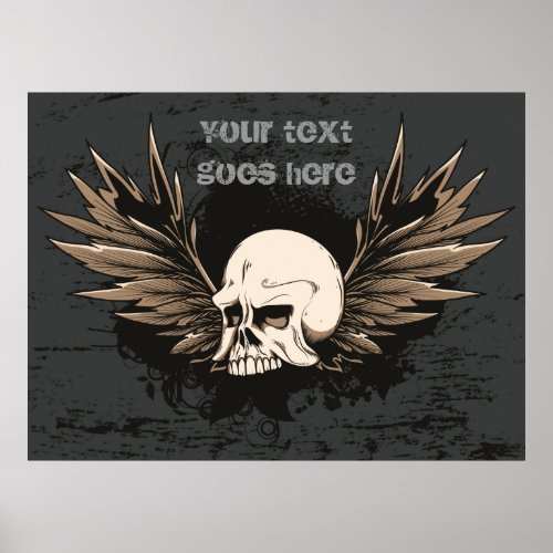 Skull and wings custom poster