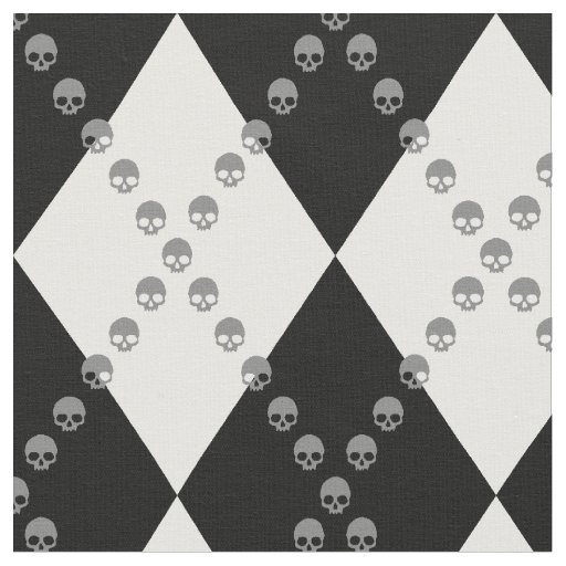 Skull Argyle Pattern Fabric