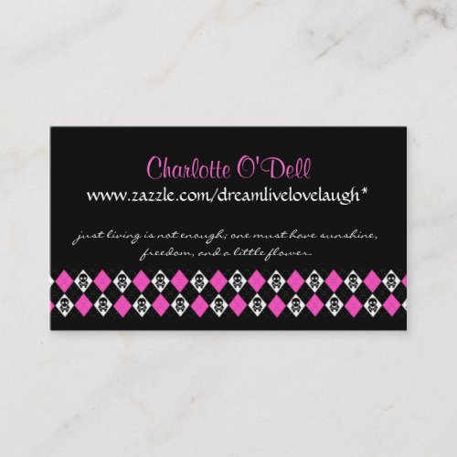 skull argyle; website marketing business card template