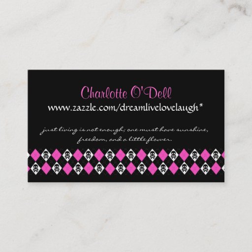 Customizable skull argyle; website marketing business card template