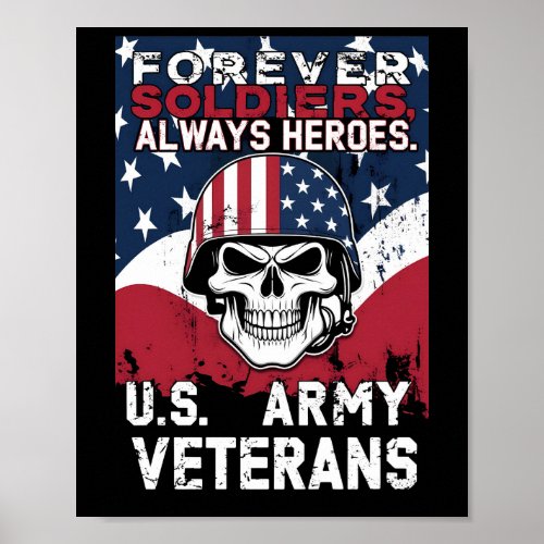 Skull Army Veterans Poster