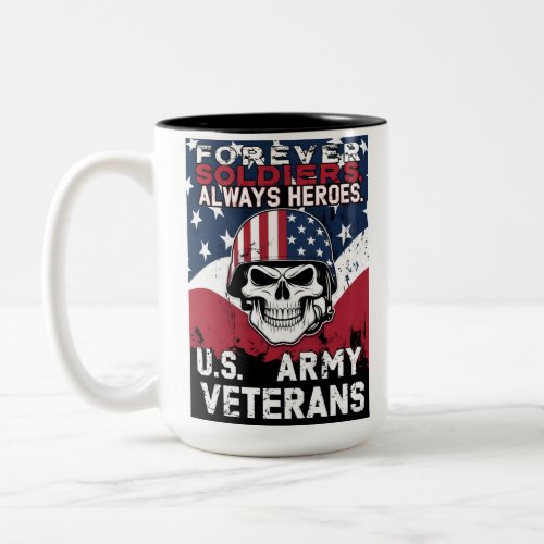 Skull Army Veterans Two_Tone Coffee Mug