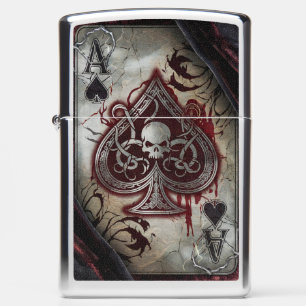 Skull Art Ace of Spades - Gothic Playing Card Zippo Lighter