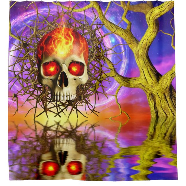 Skull Art Shower Curtain (Front)