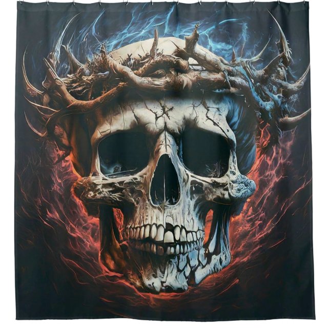 Skull Art Shower Curtain (Front)