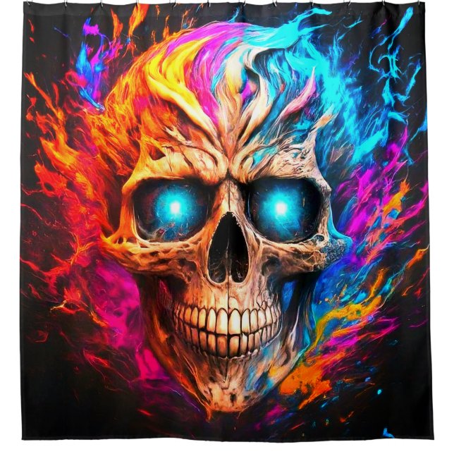 Skull Art Shower Curtain (Front)