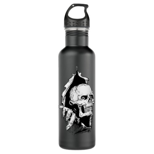 skull art  stainless steel water bottle