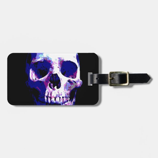 Skull Artwork Luggage Tag (Front Horizontal)