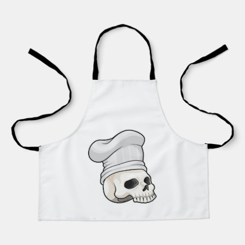 Skull as Cook with Chef hat Apron