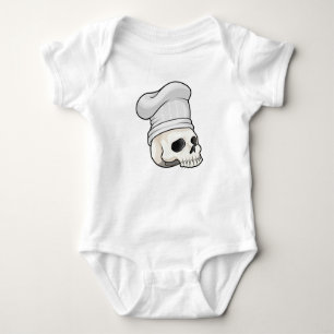 Skull as Cook with Chef hat Baby Bodysuit