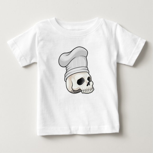 Skull as Cook with Chef hat Baby T-Shirt (Front)