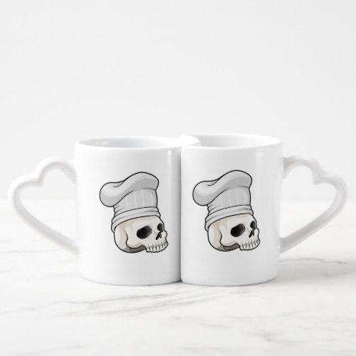 Skull as Cook with Chef hat Coffee Mug Set