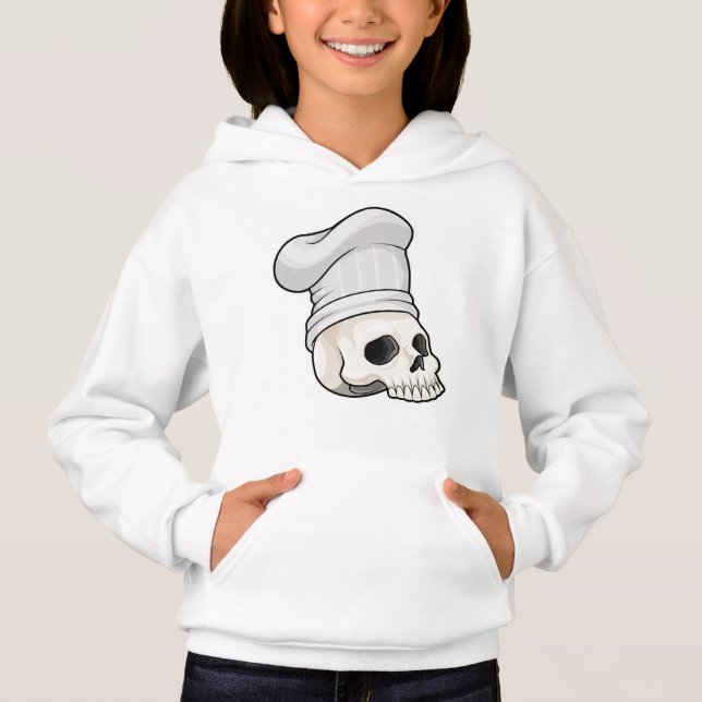 Skull as Cook with Chef hat Hoodie (Front)