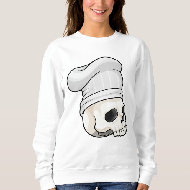 Skull as Cook with Chef hat Sweatshirt (Front)