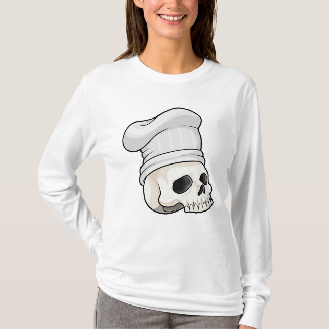 Skull as Cook with Chef hat T-Shirt (Front)