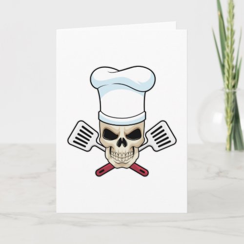 Skull as Cook with Cooking hat Card