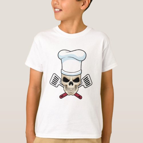 Skull as Cook with Cooking hat T_Shirt