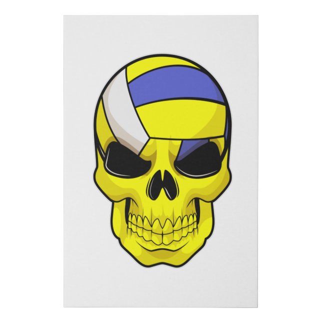 Skull as Volleyball player with Volleyball Faux Canvas Print (Front)