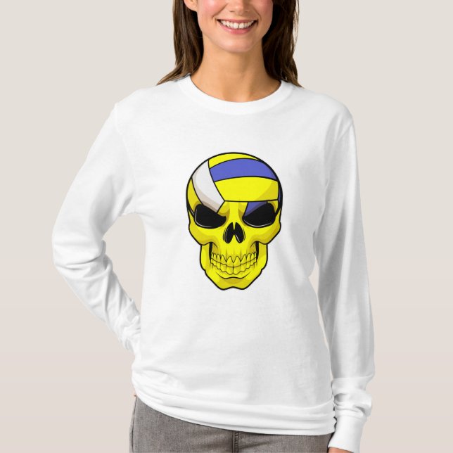 Skull as Volleyball player with Volleyball T-Shirt (Front)