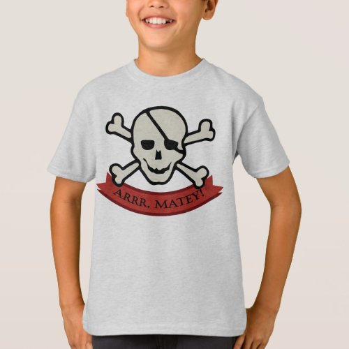 Skull _ Ash Kids Basic Hanes Tagless T_Shirt