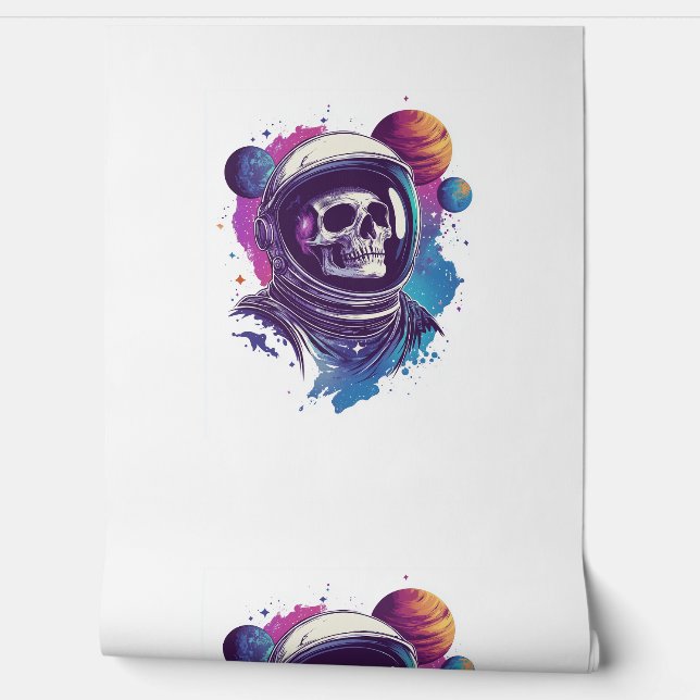 Skull Astronaut Explorer Wallpaper (Unrolling)