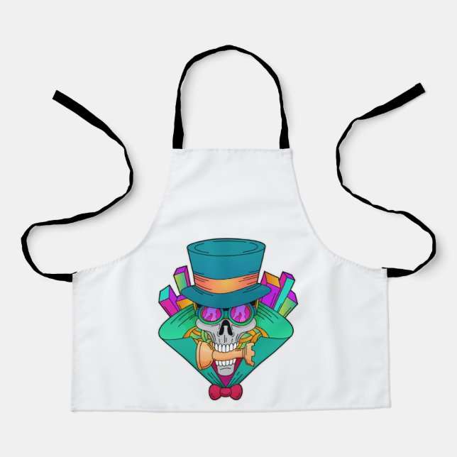 Skull at Chess with Chess piece Rook Apron (Front)