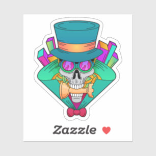 Skull at Chess with Chess piece Rook Sticker
