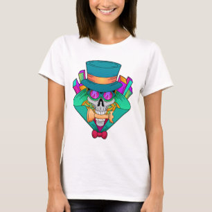 Skull at Chess with Chess piece Rook T-Shirt