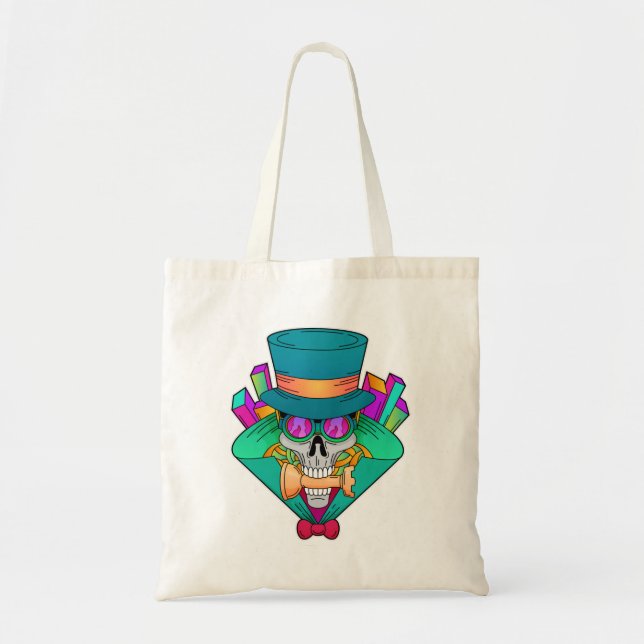 Skull at Chess with Chess piece Rook Tote Bag (Front)