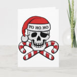 Skull At Christmas Holiday Card