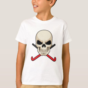 Skull at Hockey with Hockey bat T-Shirt