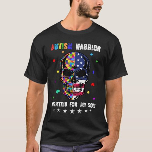 Skull Autism Warrior Classic T_Shirt
