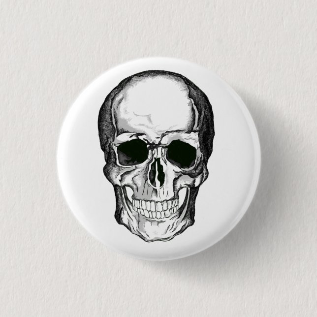 Skull badge pinback button (Front)