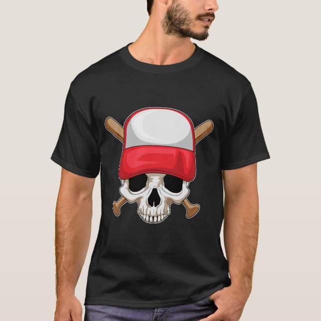 Skull Baseball Baseball bat T-Shirt (Front)