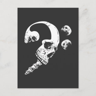 Skull Bass Clef Bass Player Musican Skeleton Music Postcard