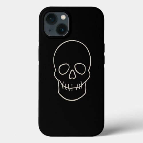 Skull _ Bat Black and Bone White iPhone 13 Case