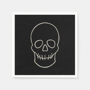 Skull - Bat Black and Bone White Napkins