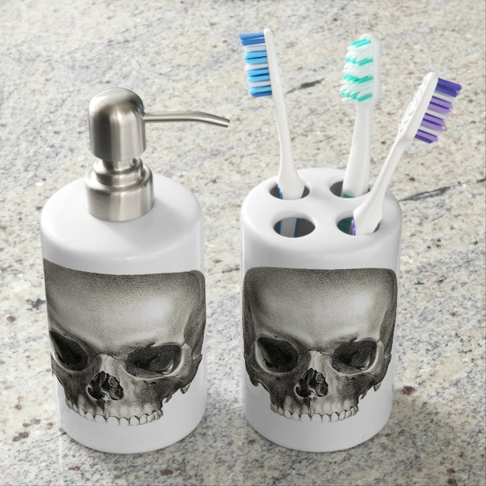 Skull and crossbones bathroom set