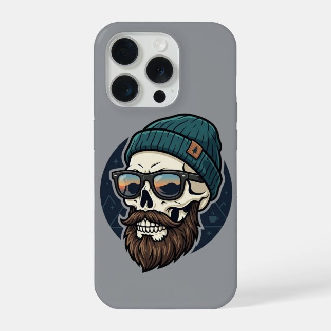 Skull beanie hipster. iPhone case (Back)