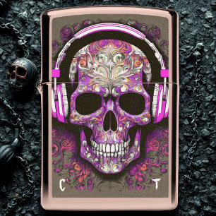 Skull Beats Zippo Lighter