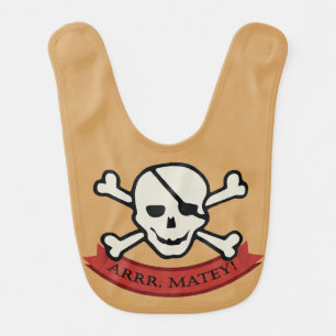 Skull - Biege Baby Bib